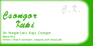 csongor kupi business card